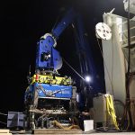 ROV Jason before a midnight launch. (Photo by Hannah Piecuch, © Woods Hole Oceanographic Institution)